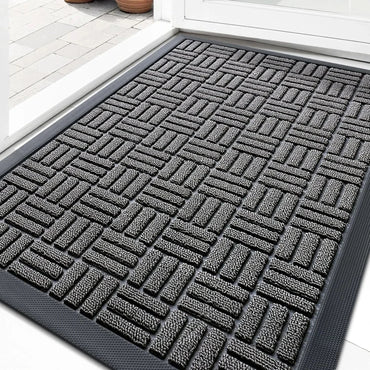 Heavy Duty Front Door Mat 29x17 Non Slip Rubber Doormat Indoor Outdoor Entry