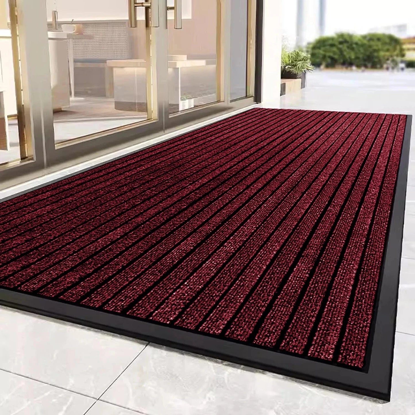 Non-Slip Rubber Door Mat Heavy Duty Washable Rug Indoor Outdoor Welcome Door Mat