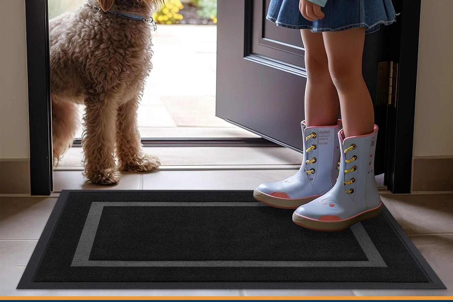 OLANLY Front Door Mat Indoor Outdoor Entrance, Waterproof All-Season, All
