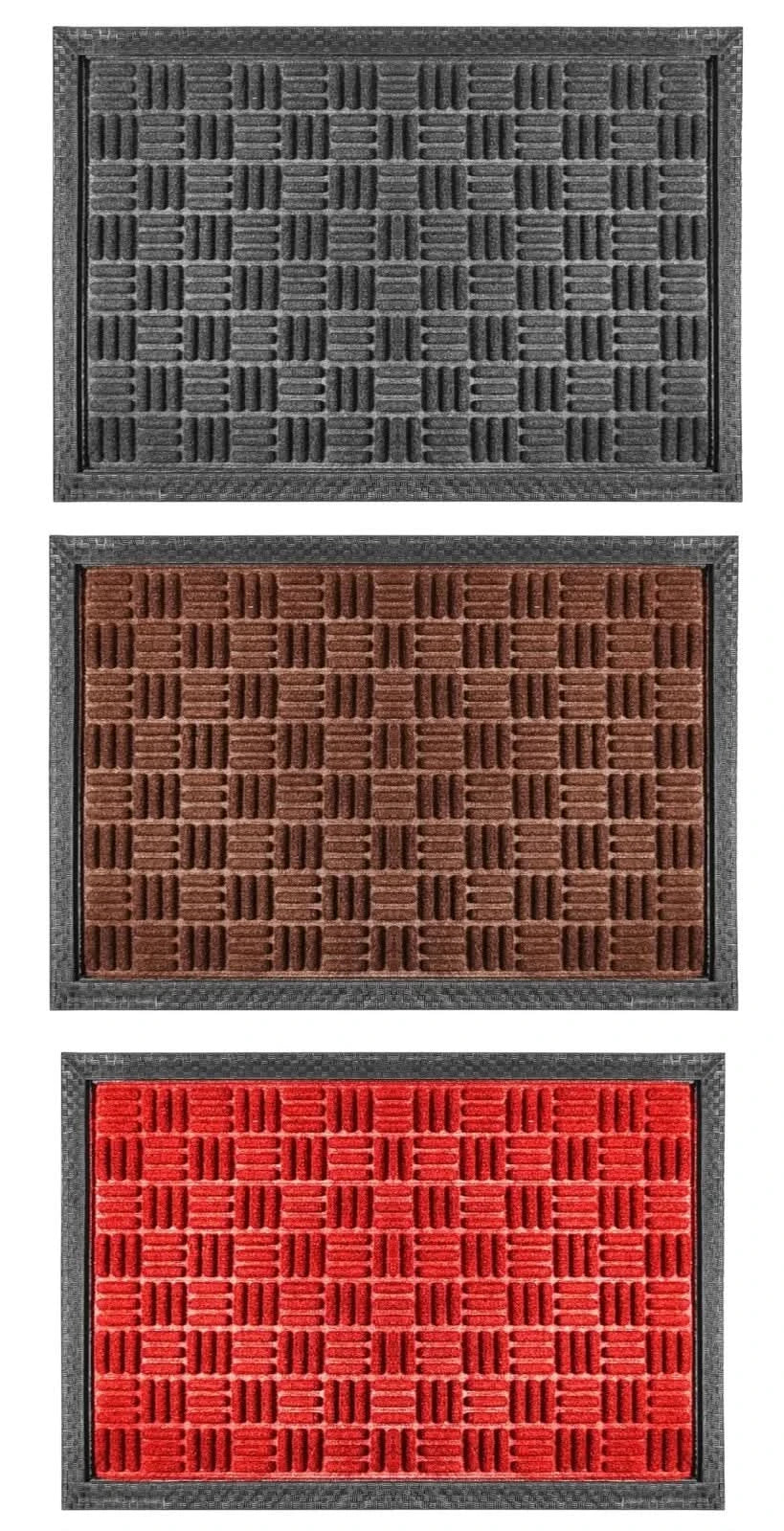 Dirt Trapper Door Mat Indoor Outdoor Rubber Floor Mat Washable Non-Slip 40x60cm