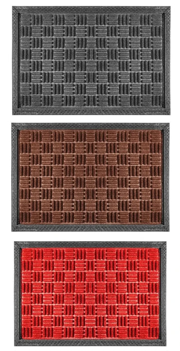 Dirt Trapper Door Mat Indoor Outdoor Rubber Floor Mat Washable Non-Slip 40x60cm