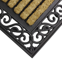 JVL Karina Scrolled Border Coir Rubber Outdoor Entrance Door Mat