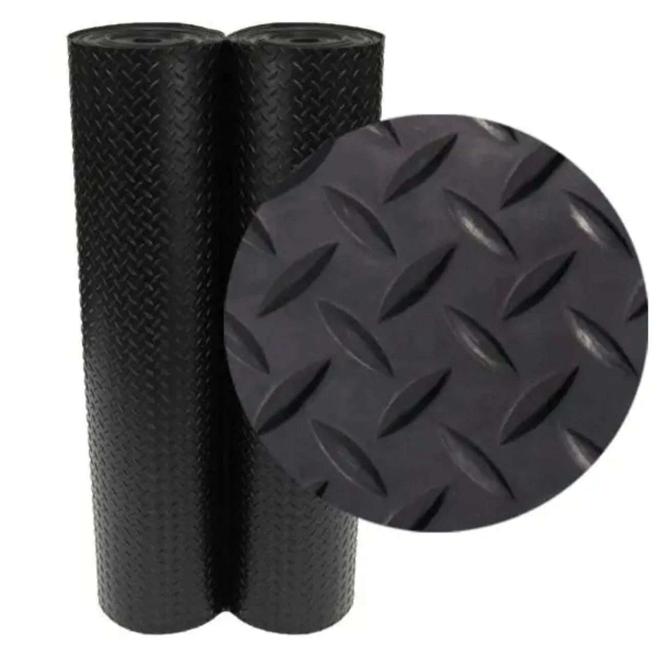 1.5m Wide Premium 3mm Checker Pattern Rubber Flooring For Van, Garage Floor, Gym