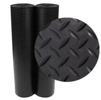 1.5m Wide Premium 3mm Checker Pattern Rubber Flooring For Van, Garage Floor, Gym