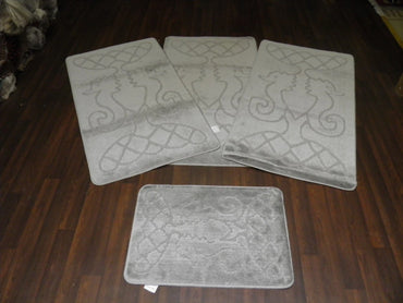 ROMANY WASHABLE GYPSY MATS 4PCS TOP QUALITY NON SLIP SEA HORSE TRAVLERS SILVERS