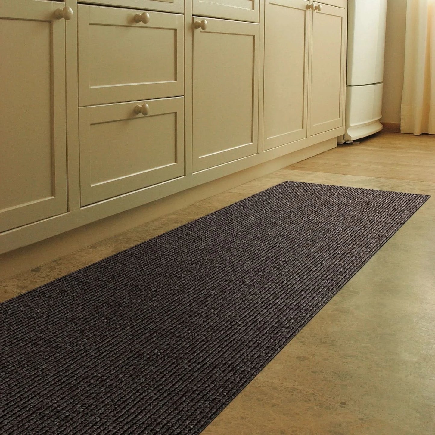Anthracite Ribbed Entrance Matting Door Mat for Reception & Doorways Brown Black