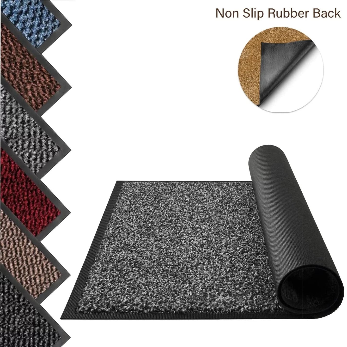 Large Heavy Duty Non Slip Rubber Barrier Mat Door Mats Runner Rugs Kitchen Hall