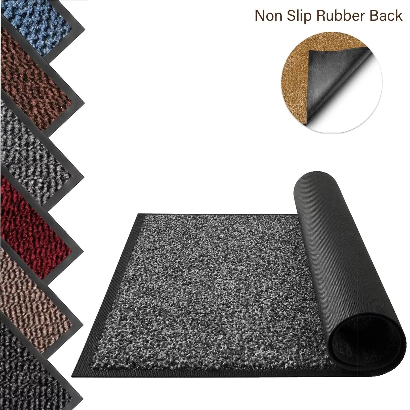 Large Heavy Duty Non Slip Rubber Barrier Mat Door Mats Runner Rugs Kitchen Hall