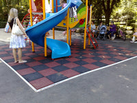 Rubber Playground Tiles / Mats - Play Areas - Swings -Safety Garden Slide
