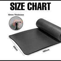 NLFITNESS Large Yoga Mat Gym Workout 10MM - 183cm x 60cm Multi Purpose Yoga