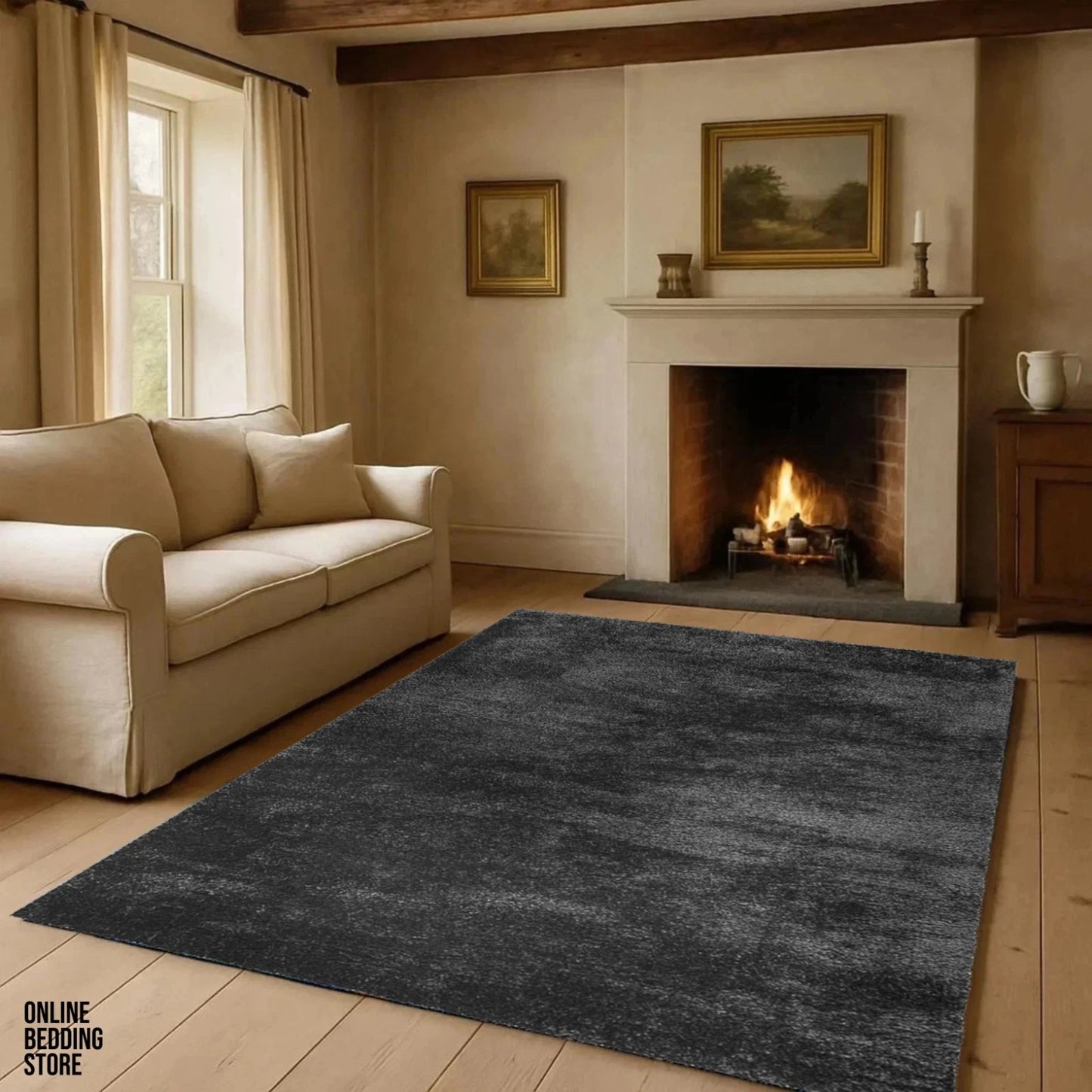 Fluffy Rugs Large Shaggy Rug Bedroom Living Room Anti Slip Soft Carpet Floor Mat