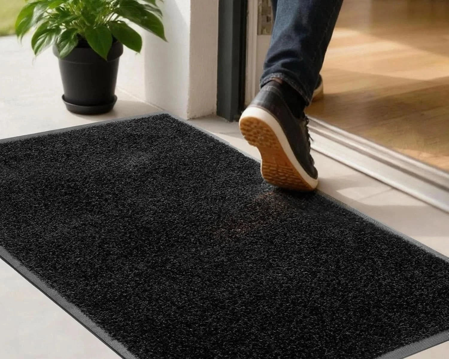 Large Heavy Duty Non Slip Rubber Back Door Mat Hallway Kitchen Floor Rug Barrier