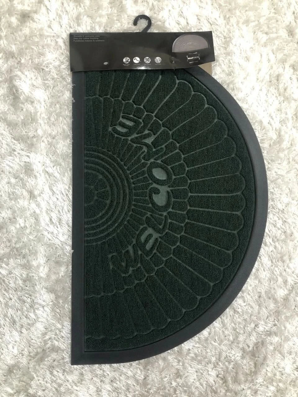 HALF MOON & RECTANGULAR STYLE DOOR MATS RUBBER BACK HEAVY DUTY INDOOR & OUTDOOR