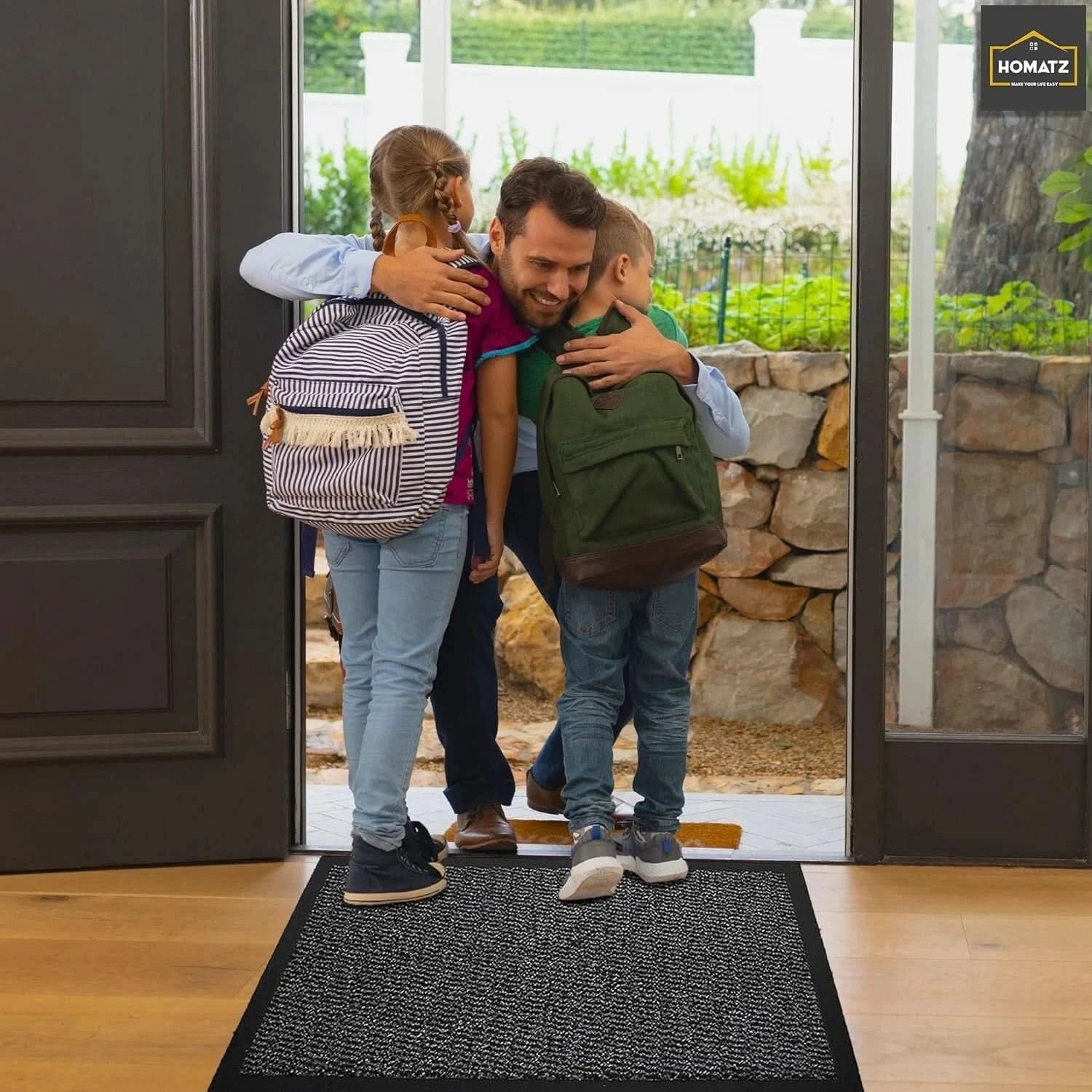 Grey 90x150cm Door Mat Entrance Floor mat Rubber Backing Kitchen Mats