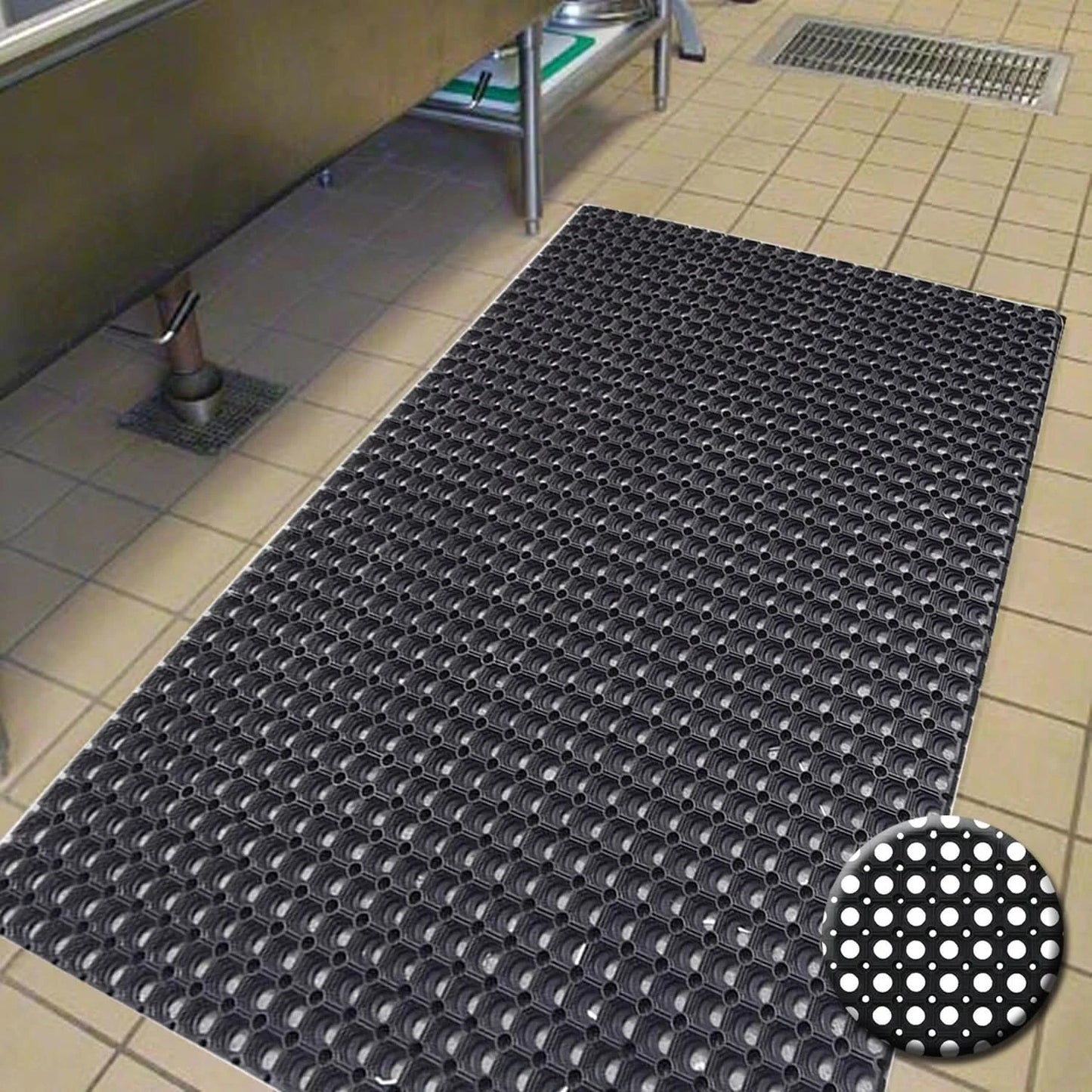 Large Non Slip Rubber Ring Door Mat Industrial House Outdoor Entrance Rug Carpet