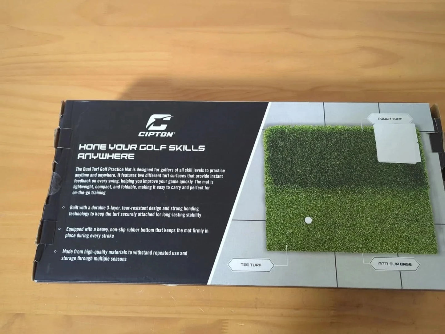 Cipton Dual (Rough & Tee) Turf Golf Swing Practice Mat, 17 x 16.25 inches