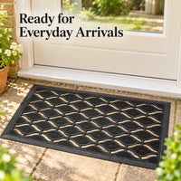 Heavy Duty Rubber Door Mat Non-Slip Dirt Scraper for Garden Front Entrance Eye