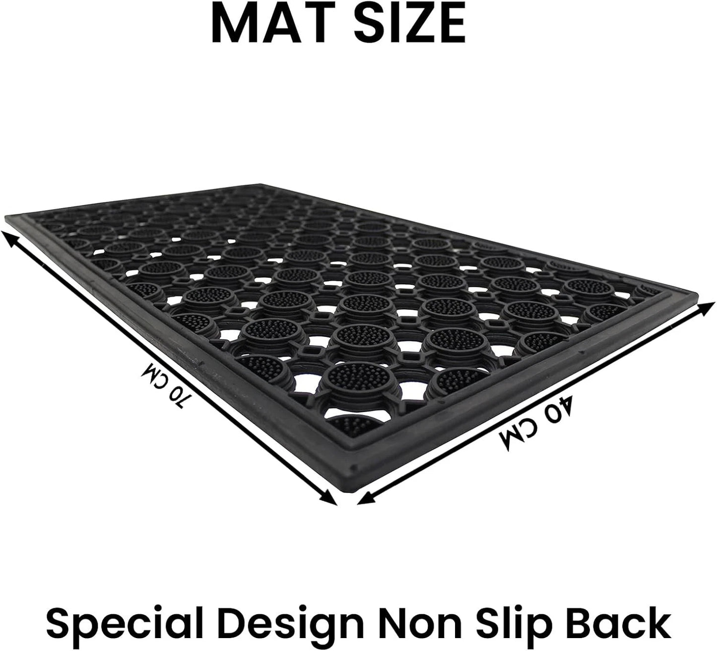 Heavy Duty Rubber Door Mat Nonslip Dirt Scraper for Garden Front Entrance Circle
