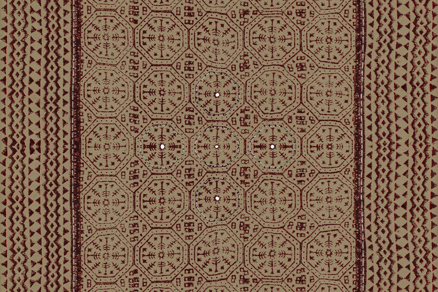 Brown Indigo Cotton Block Print Accent Area Dhurrie Rug Art Kitchen Mat 5x8 ft