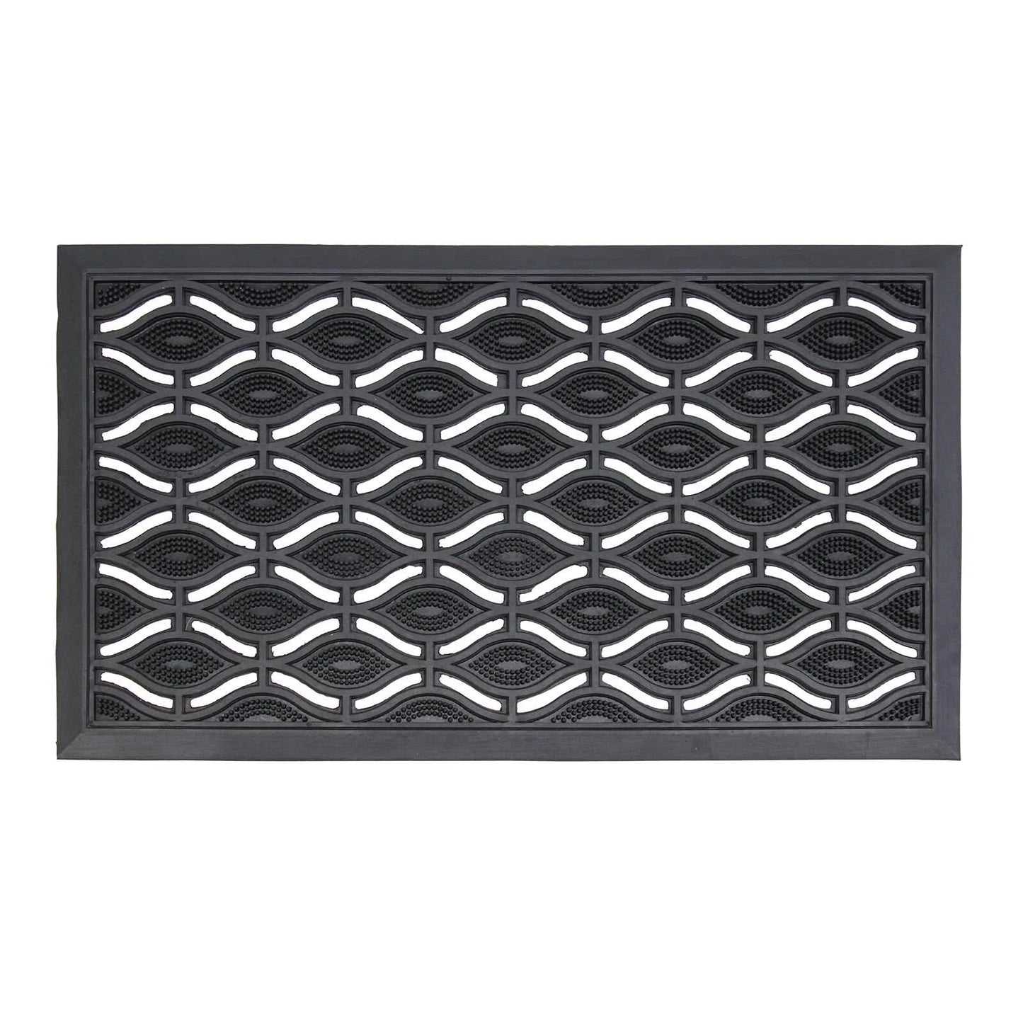 Rubber Door Mats Eye & Circle Design Dirt Scrapper Heavy Duty Non-Slip 40 X 70cm