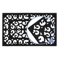 JVL Lexi Rubber Entrance Wrought Iron Effect Foyer Doormat Patio Mat Step Mat