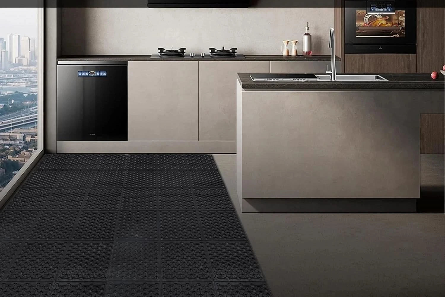 Outdoor Entrance Rubber Mats 90cm x 210cm Heavy duty Commercial Rubber Floor Mat
