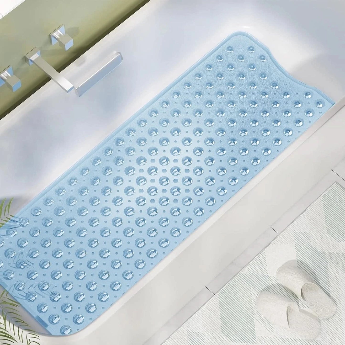 Soft Bath Mat Non Slip Bathtub Strong Suction Anti Mold Rubber Shower Mat