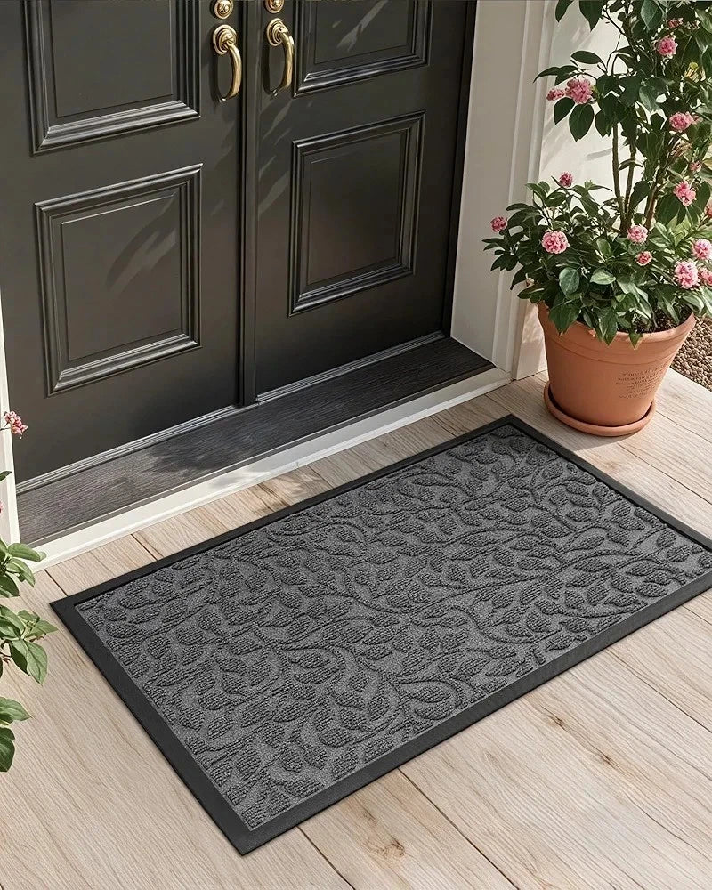 COLOR&GEOMETRY Door Mat 43x75cm Grey Non Slip Heavy Duty Indoor Outdoor