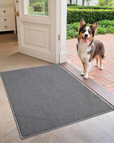 Door Mat Color&Geometry | 60x120cm Large Double Size | Grey Indoor Entrance Rug