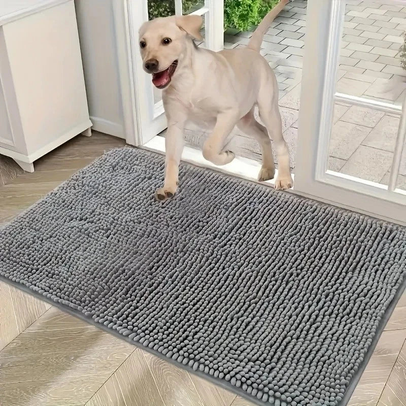 Grey Soft Microfibre Pet Dog Puppy Cat Mat Bed Doormat Absorbant Muddy Wet Paws