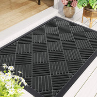 Heavy Duty Non-Slip Rubber Doormat for Outdoor Entrance, 29.5x17 Inches