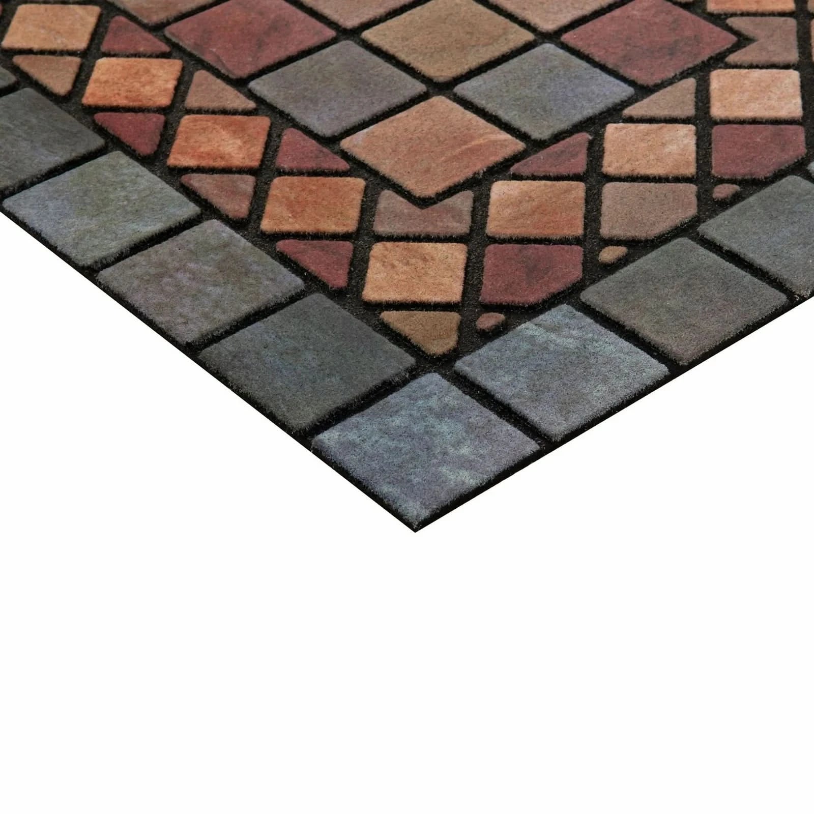 Elegant Tile Mat Barrier Doormat Eco-Friendly Scrape and Non-Slip Doormat75x44cm