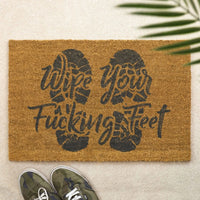 Wipe Your F***ing Feet Doormat Funny Rude Welcome Door Mat Cheeky Quote