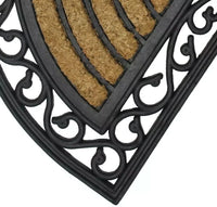 Large Outside Door Mat 75cm Heavy Rubber Coir Duty Mat Front Outdoor Entrance