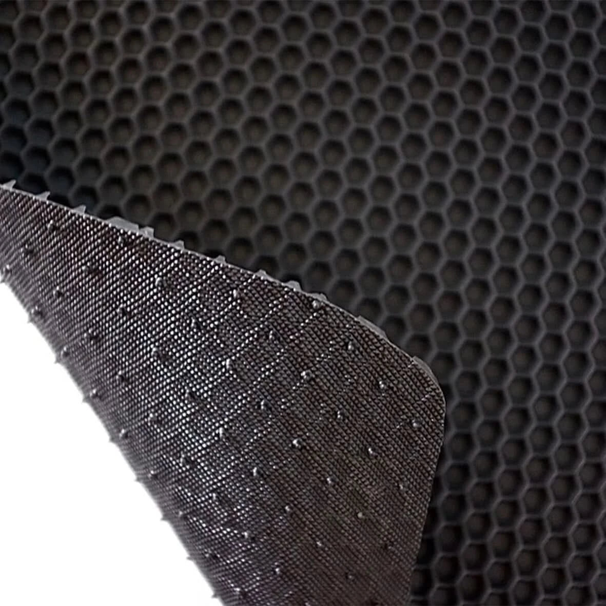 Black Doormat Hexagon Pattern Heavy Duty Non Slip Rubber Door Mat Entrance Mat