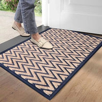 Trendy Welcome Zigzag Door Mat Non-Slip Rubber Backing Rug Kitchen Hallway 40x60
