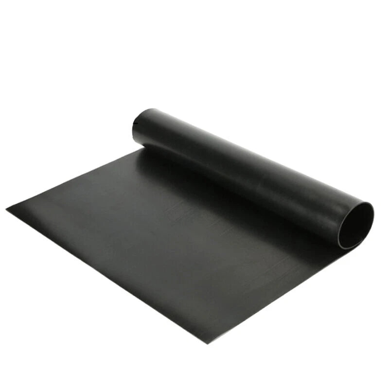Smooth Rubber Sheet Fluororubber High Temp/Oil/Acid/Base Resistant Black