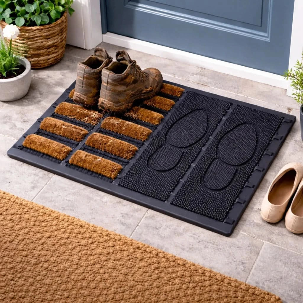 2 In 1 Doormat Non-Slip Versatile Durable Indoor-Outdoor Heavy-Duty Entrance Mat