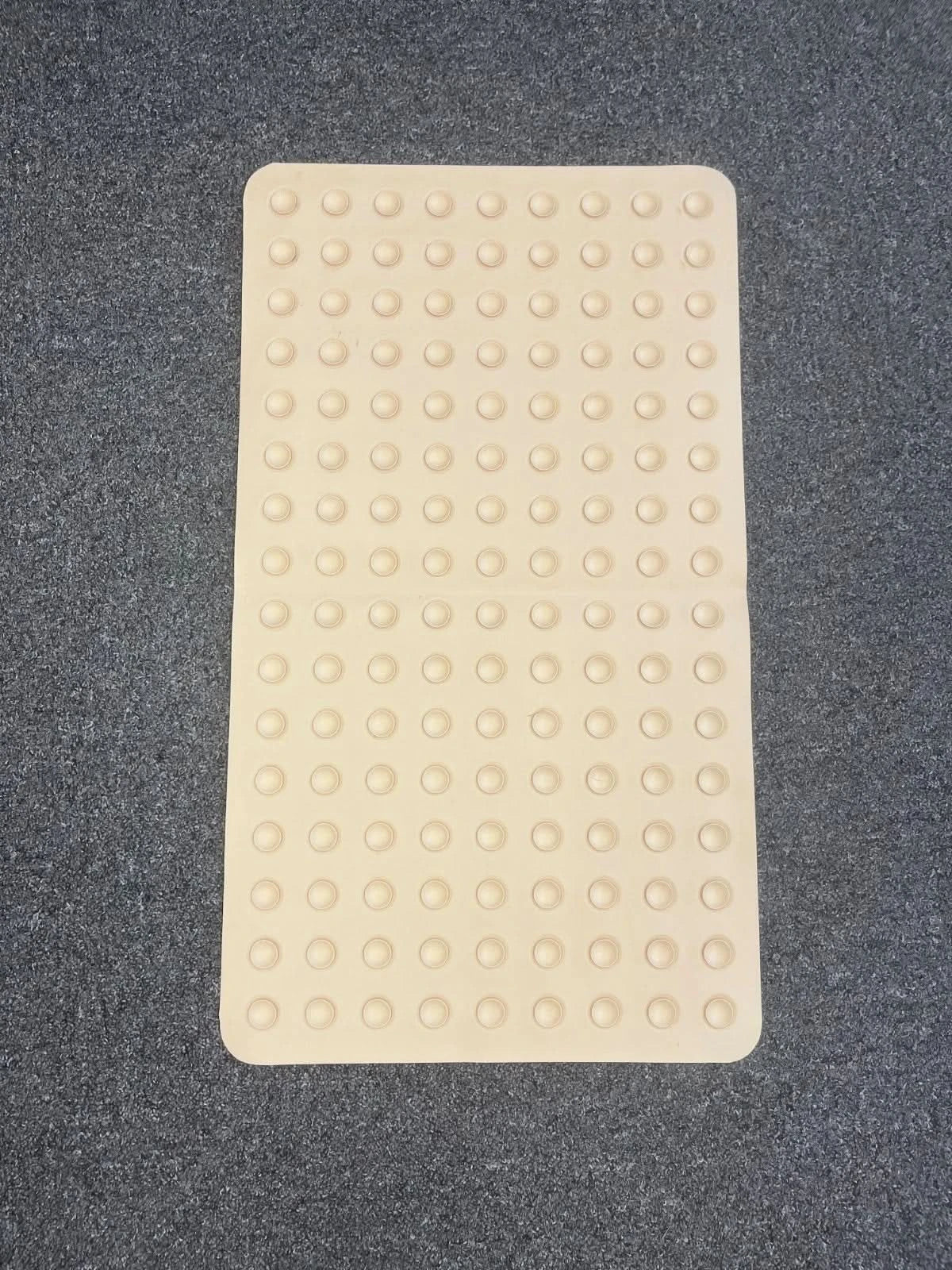 TRIXES Non-Slip Bath Mat - Cream Rubber Mat with Suction Pads for Bath or Shower