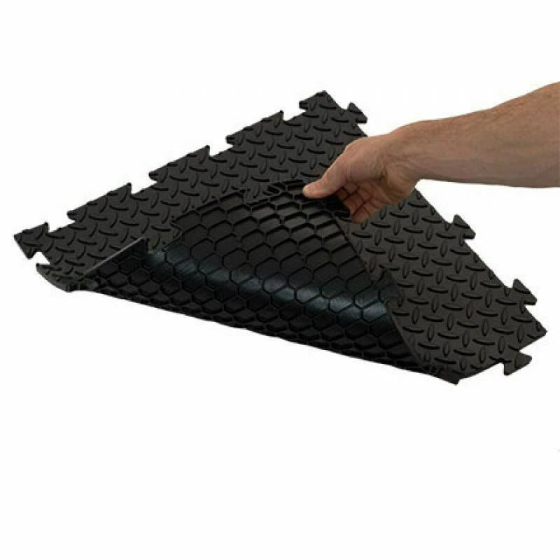 Garage Interlocking Floor Tiles Vinyl Workshop Flooring Checked Bubble Matting