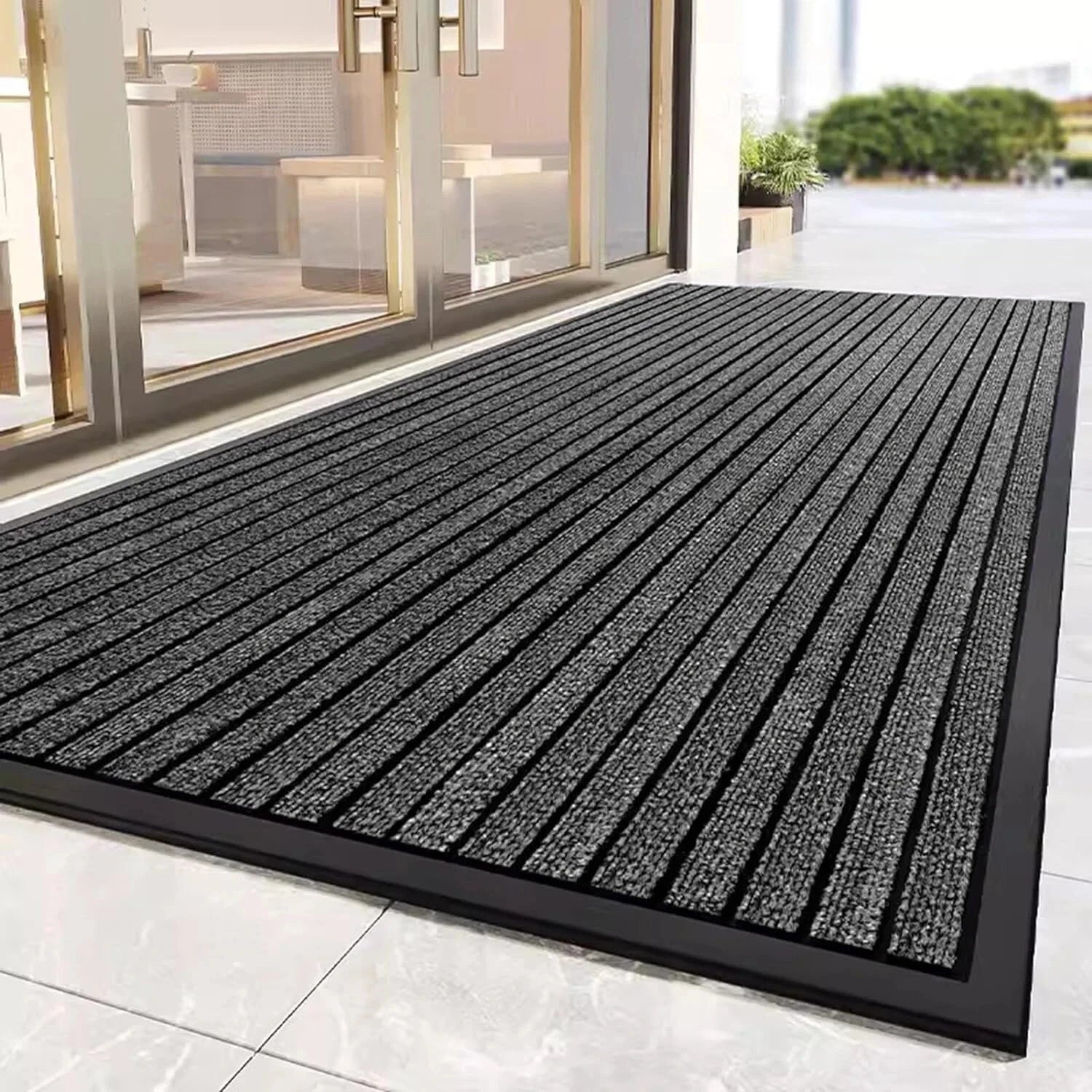 Non Slip Rubber Door Mat Heavy Duty Washable Rug Indoor Outdoor Welcome Door Mat