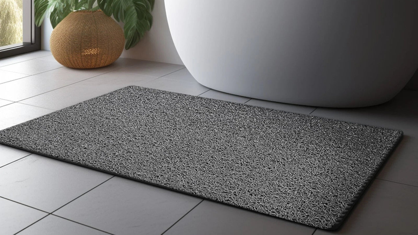 Grey Shower Mat Bath Mat Loofah Anti Slip Mould Super absorbent Quick Dry Mat