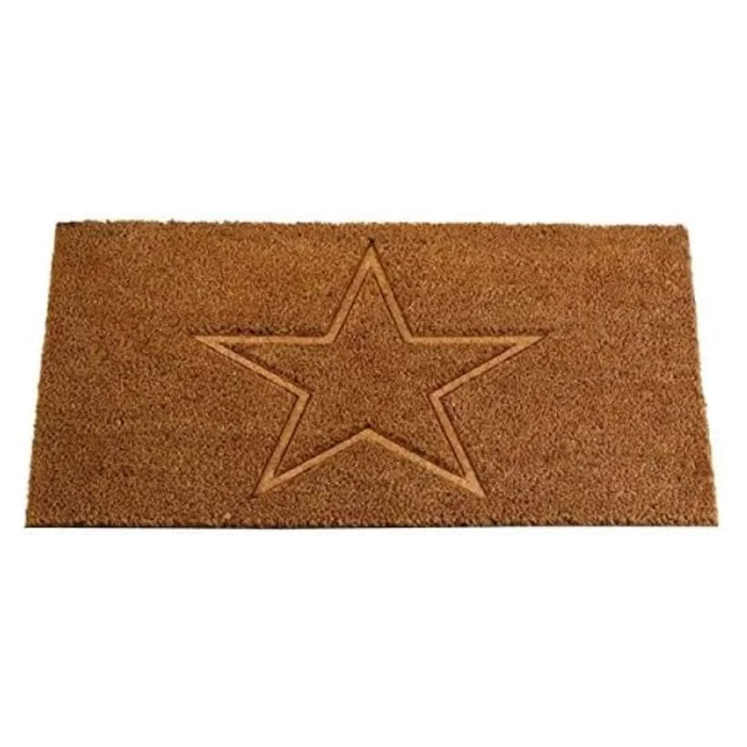 Large Heavy Duty Natural Coir Star Struck Door Mat Indoor Outdoor Entrance Home