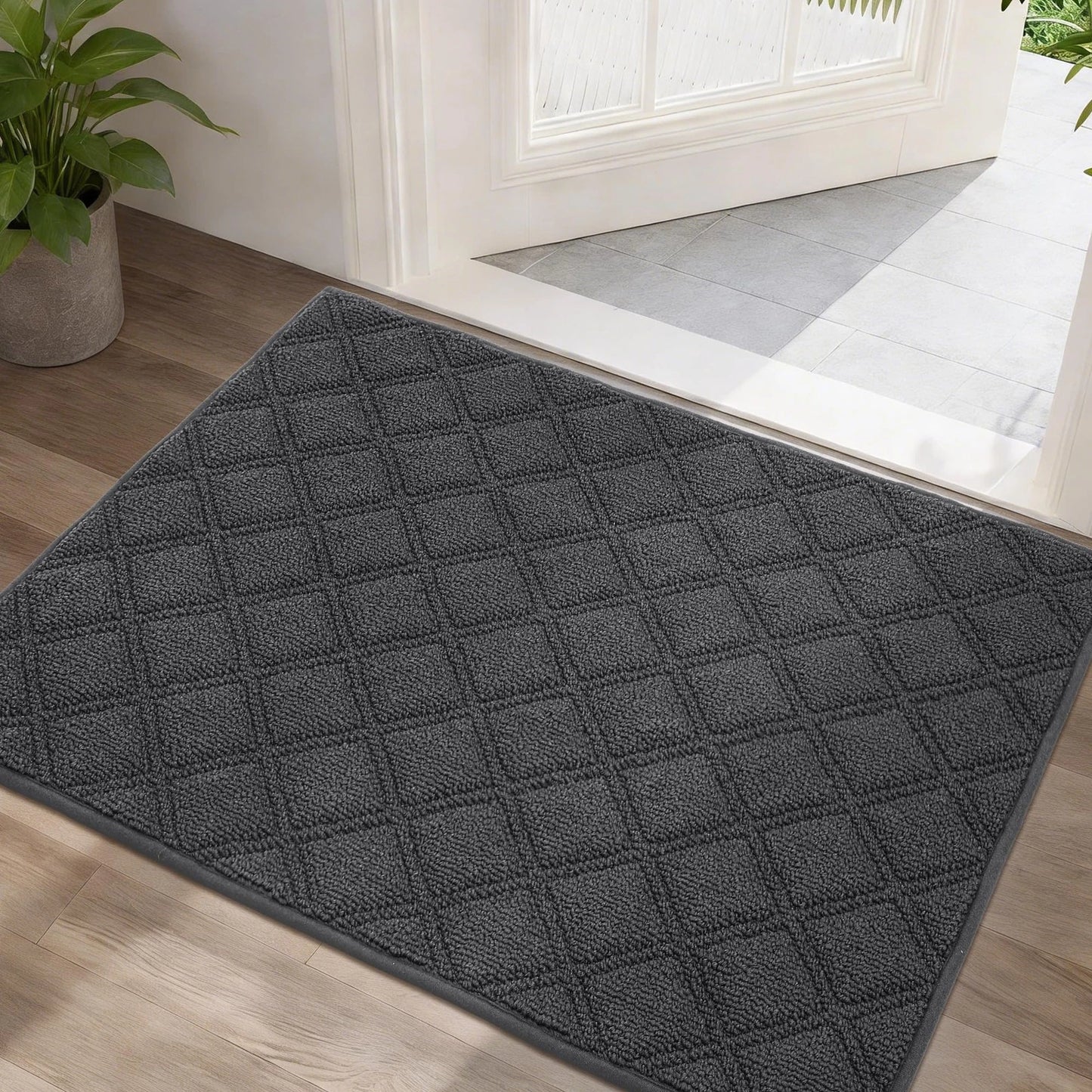 BEQHAUSE Dirt Trapper Door Mat 24" x 36", Non-Slip Washable Doormats Welcome ...