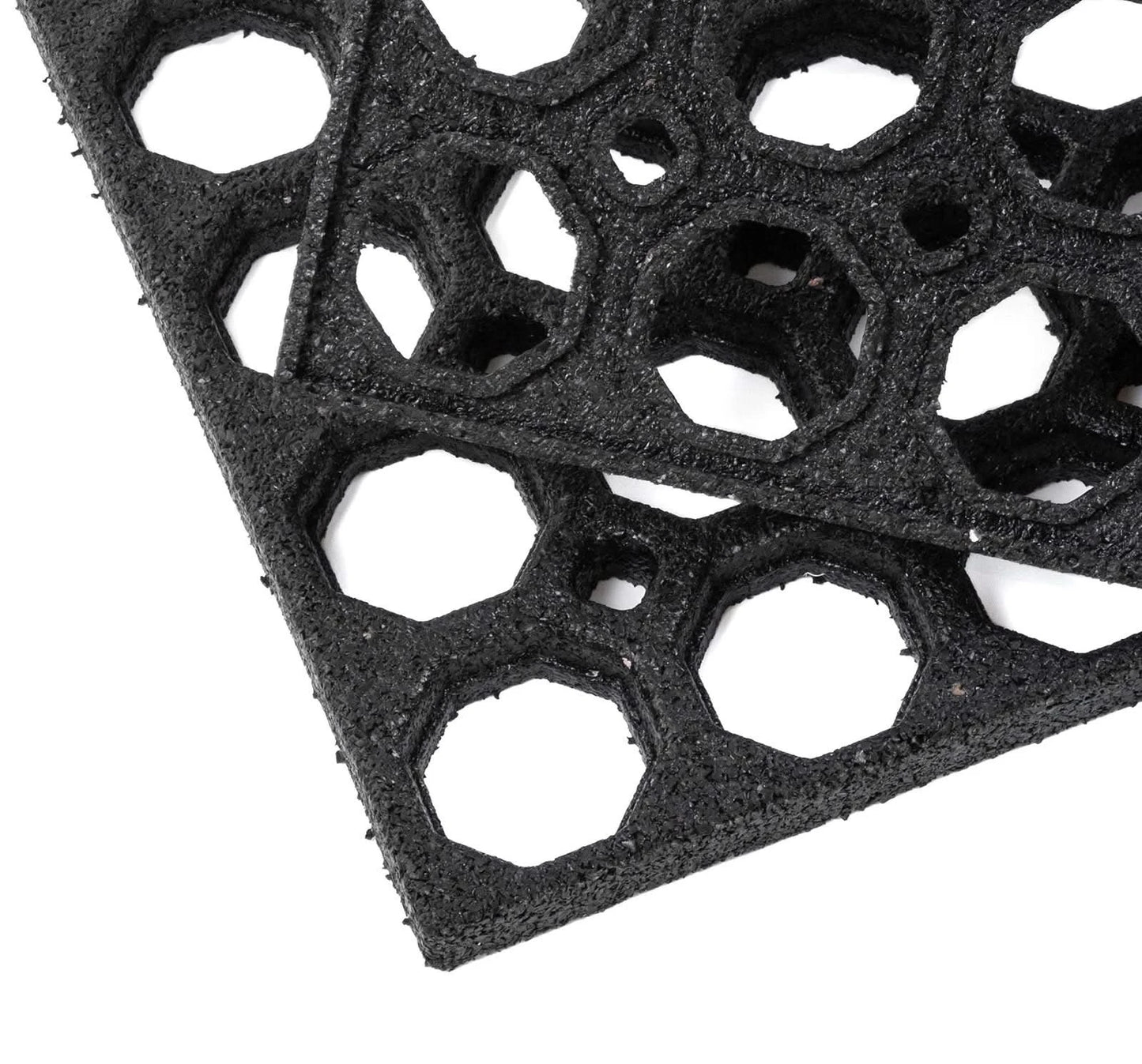 Honeycomb Outdoor Rubber Doormat Boot Scraper 60L x 40W x 1.3Th cm, Black