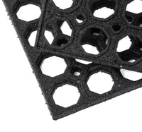 Honeycomb Outdoor Rubber Doormat Boot Scraper 60L x 40W x 1.3Th cm, Black