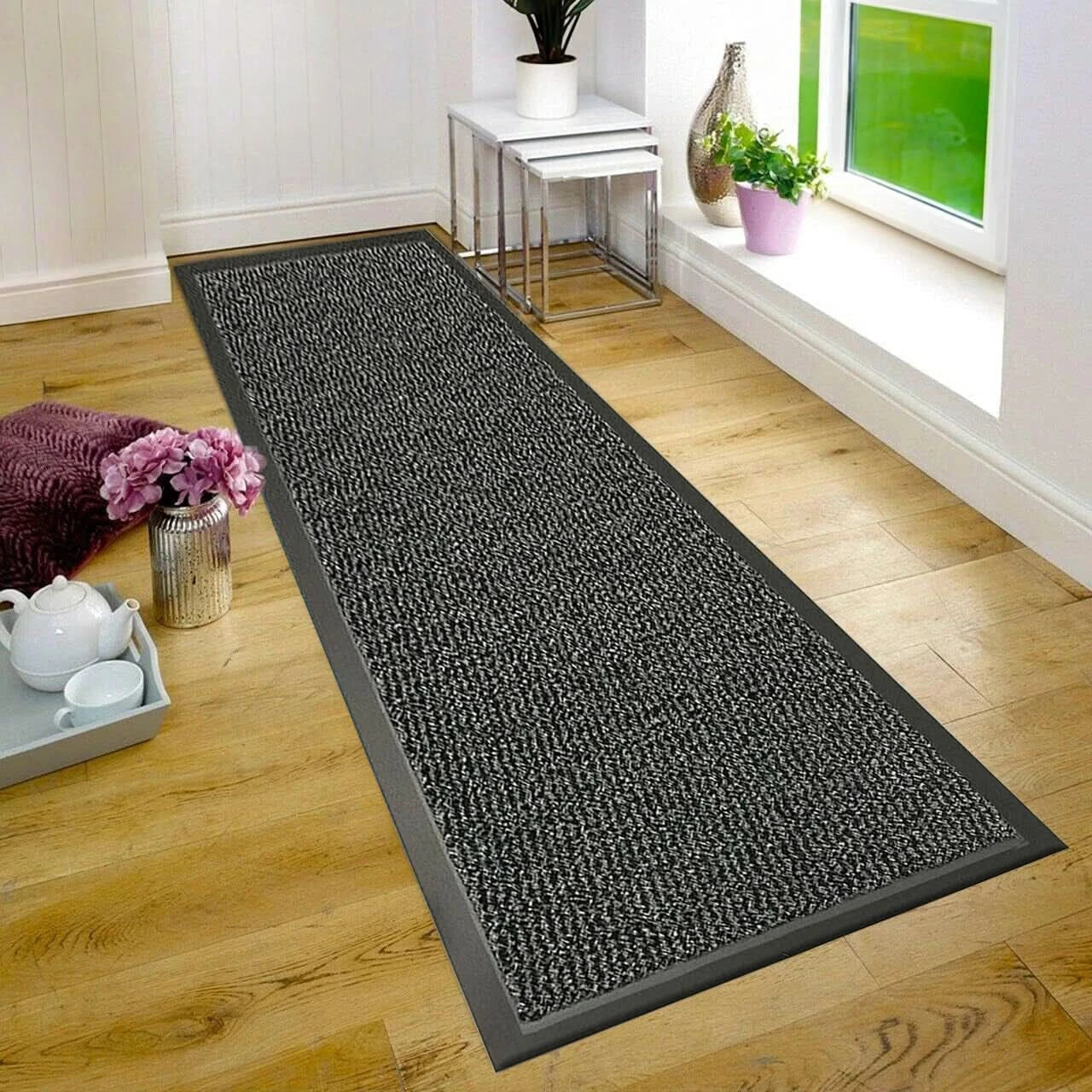 Non Slip Hallway Runner Rug Heavy Duty Barrier Mats Rubber Backed Door Carpet UK