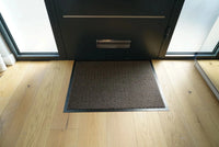 Non Slip Heavy Duty Dirt Rubber Edged PVC Barrier Door Entrance Mats - Brown