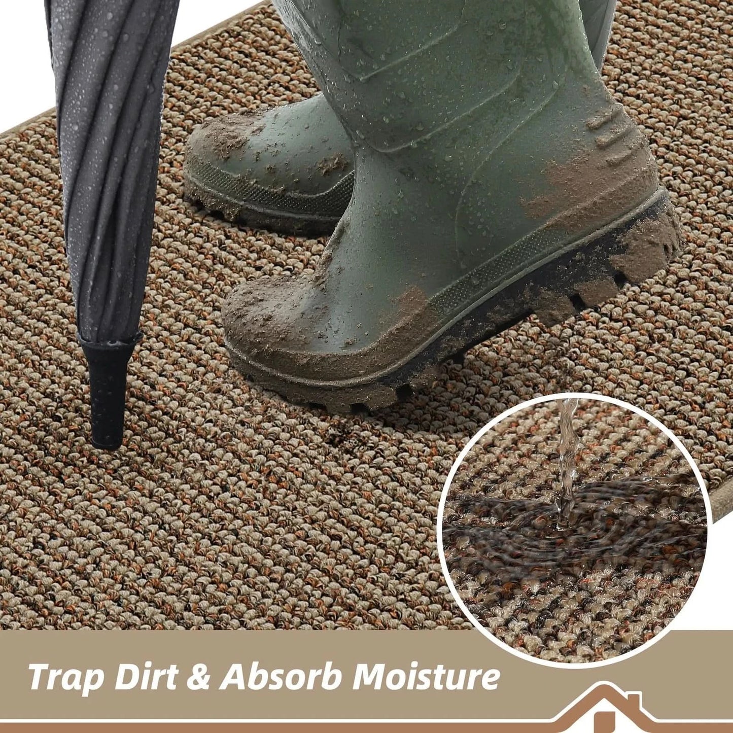 Dirt Trapper Door Mat 20" x 32", Non-Slip Washable Doormats Entrance Mat, Dir...