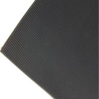 Fine Ribbed Black Rubber Mat 3mm Thick for Gym, Shed, Garage or Workshop